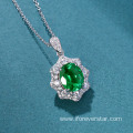 2.4 ct created emerald 925 sterling silver pendant